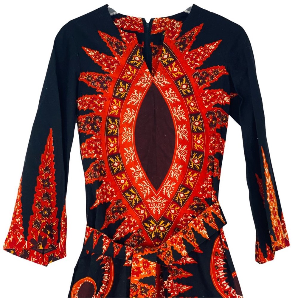 Vintage 60s 70s Boho Hippie MAXI Dress Size Small By Ashanti Long Sleeve